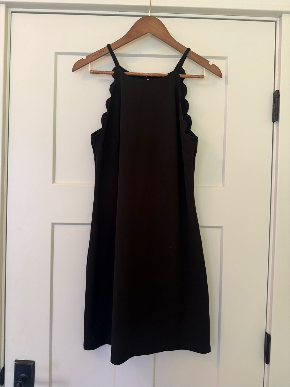 Iz Byer Black Scalloped Edge Halter Mini Dress  Size Large